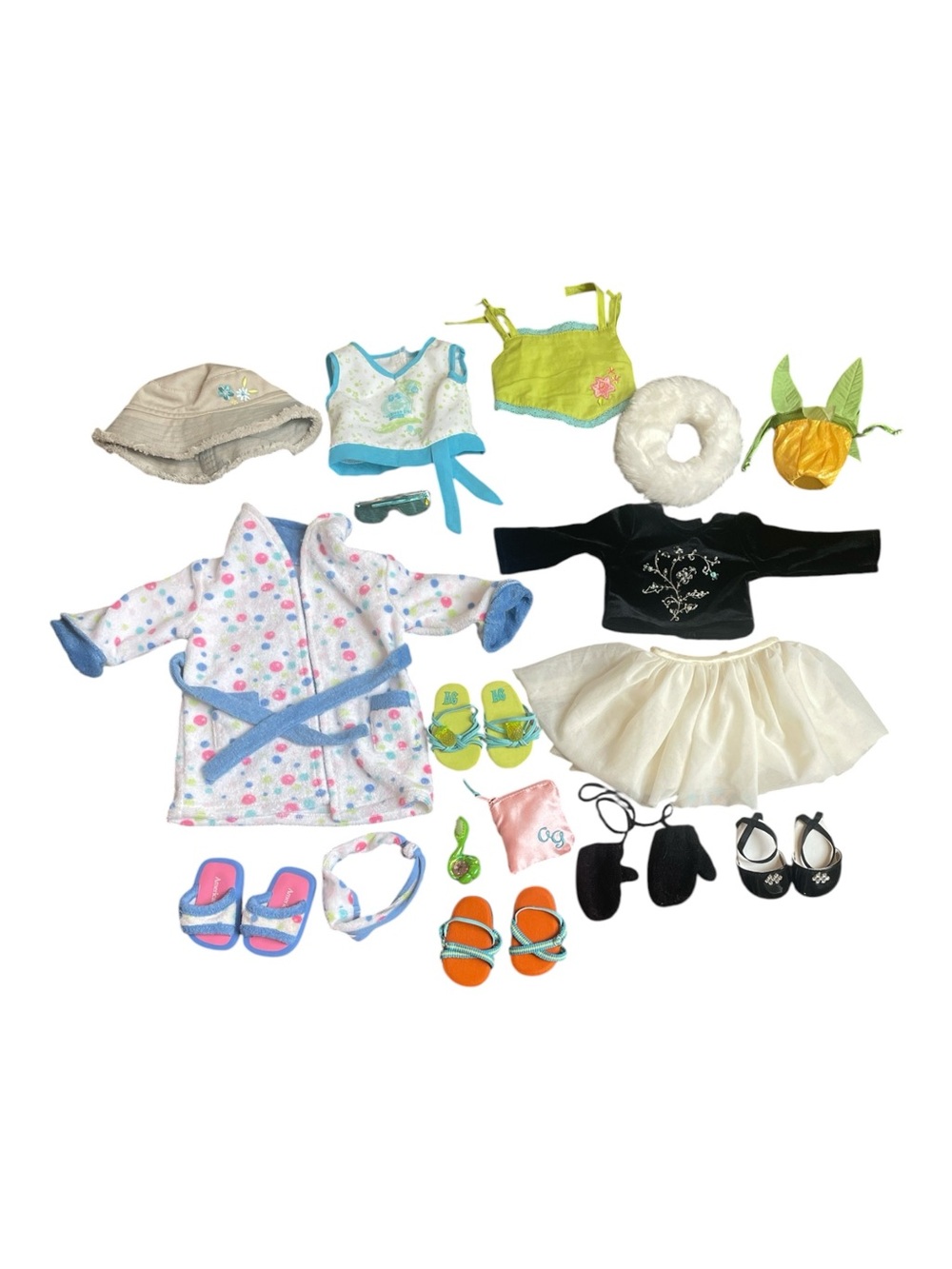 American Girl Doll Huge Clothing Lot Robe, Tropical and Winter Set